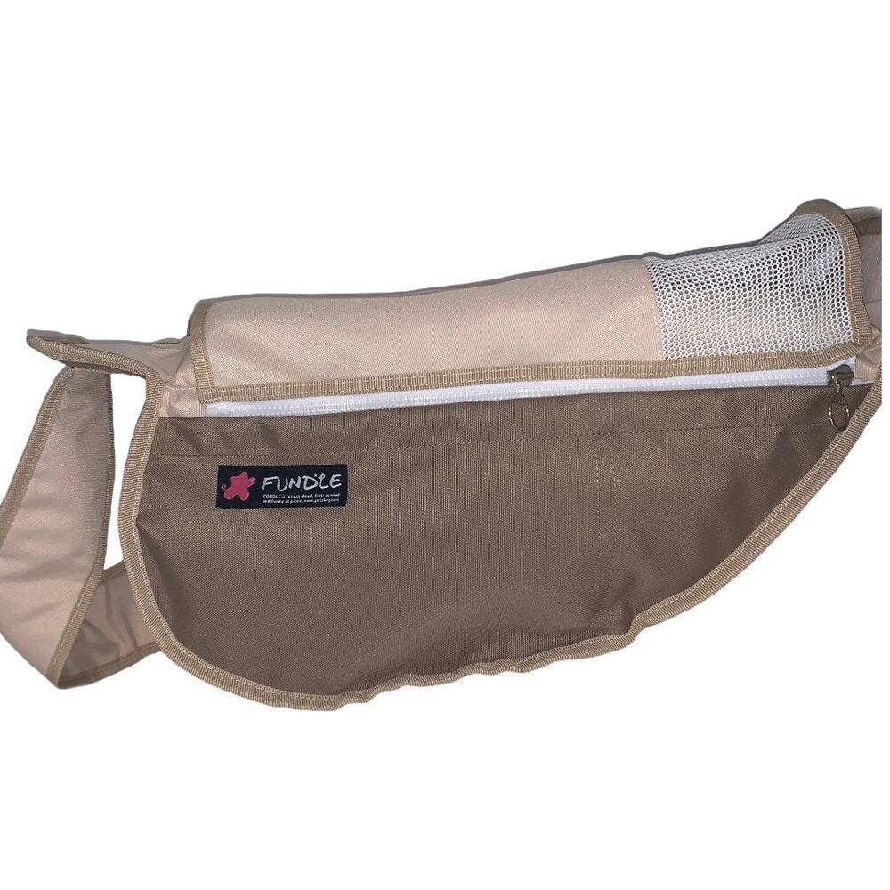 New Fundle Communion Pocket Pet Sling Carrier Bag Standard Size 0-11 lb Beige